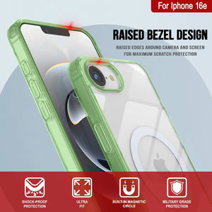 Punkcase iPhone 16e Magnetic Wireless Charging Case [Clearmag Series] [Green]