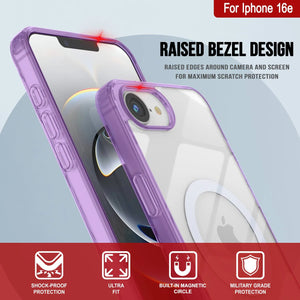 Punkcase iPhone 16e Magnetic Wireless Charging Case [Clearmag Series] [Purple]