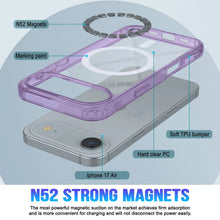 Charger l'image dans la galerie, Punkcase iPhone 17 Air Magnetic Wireless Charging Case [Clearmag Series] [Purple]
