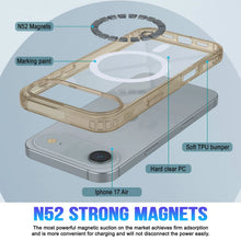 Charger l'image dans la galerie, Punkcase iPhone 17 Air Magnetic Wireless Charging Case [Clearmag Series] [Gold]
