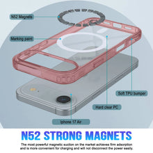 Charger l'image dans la galerie, Punkcase iPhone 17 Air Magnetic Wireless Charging Case [Clearmag Series] [Red]
