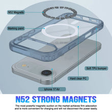Charger l'image dans la galerie, Punkcase iPhone 17 Air Magnetic Wireless Charging Case [Clearmag Series] [Navy]
