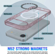 Charger l'image dans la galerie, Punkcase iPhone 17 Air Magnetic Wireless Charging Case [Clearmag Series] [Rose]
