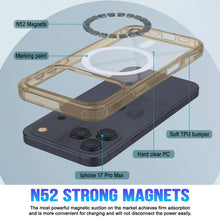 Charger l'image dans la galerie, Punkcase iPhone 17 Pro Max Magnetic Wireless Charging Case [ClearMag Series] [Gold]
