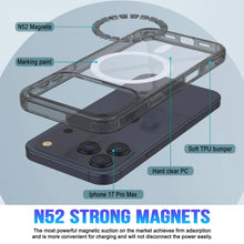 Charger l'image dans la galerie, Punkcase iPhone 17 Pro Max Magnetic Wireless Charging Case [ClearMag Series] [Black]
