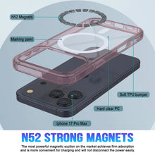 Charger l'image dans la galerie, Punkcase iPhone 17 Pro Max Magnetic Wireless Charging Case [ClearMag Series] [Rose]
