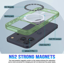 Charger l'image dans la galerie, Punkcase iPhone 17 Pro Magnetic Wireless Charging Case [Clearmag Series] [Green]
