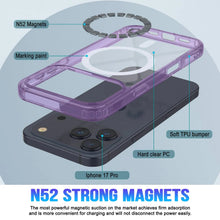 Charger l'image dans la galerie, Punkcase iPhone 17 Pro Magnetic Wireless Charging Case [Clearmag Series] [Purple]
