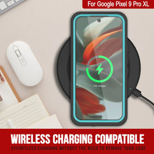 Google Pixel 9 Pro XL Basofroofing Base, Punkcase [Extreme Series] Couvercle d'armure avec protecteur d'écran intégré [Teal]