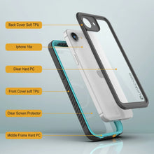 Load image into Gallery viewer, Étui IP68 imperméable iPhone 16E, Punkcase [Teal] [série StudStar] [Slim Fit]
