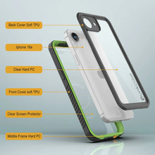 Load image into Gallery viewer, Étui IP68 imperméable iPhone 16E, punkcase [vert clair] [série StudStar] [Slim Fit] [Dirtoproof]
