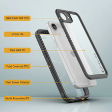 Load image into Gallery viewer, Étui imperméable de l&#39;iPhone 16E, couvercle d&#39;armure Punkcase [Extreme Mag] avec protecteur d&#39;écran intégré [Gray]
