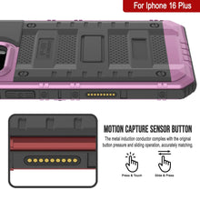 Charger l&#39;image dans la galerie, iPhone 16 Plus Metal Extreme 3.0 Série Aluminium Aluminium Aluminium IP68 W / Buillt en protecteur d&#39;écran et kickstand [Pink]
