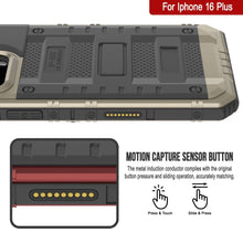 Charger l&#39;image dans la galerie, iPhone 16 Plus Metal Extreme 3.0 Série Aluminium Aluminium Aluminium IP68 W / Buillt en protecteur d&#39;écran et kickstand [Gold]
