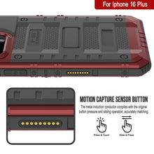 Charger l&#39;image dans la galerie, iPhone 16 Plus Metal Extreme 3.0 Série Aluminium Aluminium Aluminium IP68 W / Buillt en protecteur d&#39;écran et kickstand [rouge]
