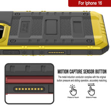Charger l&#39;image dans la galerie, iPhone 16 Metal Extreme 3.0 Série Aluminium Aluminium Case imperméable IP68 W / Bouillt en protecteur d&#39;écran et kickstand [Yellow]
