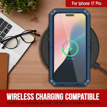 Charger l&#39;image dans la galerie, Étui iPhone 17 Pro Metal, couverture d&#39;armure de qualité militaire lourde [Proof] Full Body Hard [bleu]
