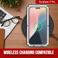Charger l&#39;image dans la galerie, Étui iPhone 17 Pro Metal, couverture d&#39;armure de qualité militaire lourde [Proof] Full Body Hard [White]
