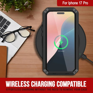 Étui iPhone 17 Pro Metal, couverture d'armure de qualité militaire lourde [Proof] Full Body Hard [noir]