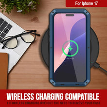 Charger l'image dans la galerie, Étui en métal iPhone 17, couverture d'armure de qualité militaire lourde [Proof] Full Body Hard [bleu]
