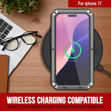 Charger l'image dans la galerie, Étui en métal iPhone 17, couverture d'armure de qualité militaire lourde [Proof] Full Body Hard [Silver]
