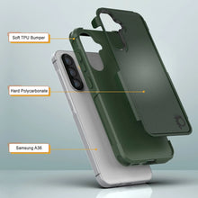 Load image into Gallery viewer, Punkcase Galaxy A36 Case, [Spartan 2.0 Series] Couverture lourde robuste claire [vert foncé]
