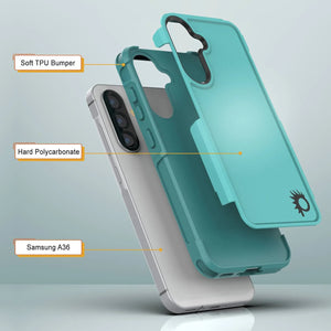 Punkcase Galaxy A36 Case, [Spartan 2.0 Series] Couverture lourde robuste claire [bleu clair]
