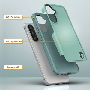 Punkcase Galaxy A36 Case, [Spartan 2.0 Series] Couverture lourde robuste claire [Teal]