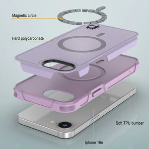 Punkcase iPhone 16e Case, [Spartan 2.0 Series] Couverture lourde robuste claire avec protecteur d'écran intégré [Lilac]