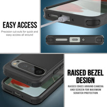 Charger l&#39;image dans la galerie, Punkcase Google Pixel 9 Pro cas, [Spartan 2.0 Series] Couverture lourde robuste claire avec protecteur d&#39;écran intégré [noir]
