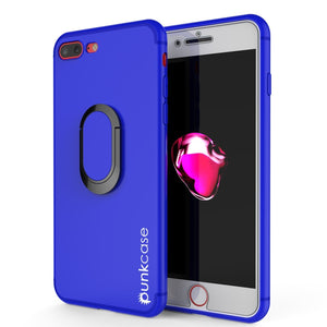 iPhone 8 PLUS Case, Punkcase Magnetix Protective TPU Cover W/ Kickstand, Tempered Glass Screen Protector [Blue] (Color in image: black)