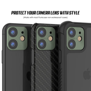 Punkcase iPhone 11 Camera Protector Ring [Green] (Color in image: Silver)