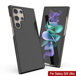 Galaxy S24 Ultra Case, Punkcase CarbonShield, Heavy Duty & Ultra Thin Cover [Shockproof] [Non Slip] [Black]