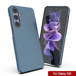 Case Galaxy S24, Punkcase CarbonShield, Hord Duty & Ultra Thin Cover [Shockproof] [Non Slip] [Bleu clair]