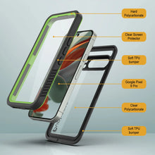 Charger l&#39;image dans la galerie, Google Pixel 9 Pro étanche propice, punkcase [série Extreme] Couverture d&#39;armure avec protecteur d&#39;écran intégré [vert clair]
