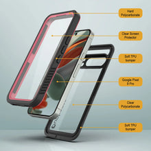 Charger l&#39;image dans la galerie, Google Pixel 9 Pro étanche propice, punkcase [Série Extreme] Couvercle d&#39;armure avec protecteur d&#39;écran intégré [rose]
