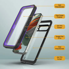 Charger l&#39;image dans la galerie, Google Pixel 9 Pro étanche propice, punkcase [Série Extreme] Couverture d&#39;armure avec protecteur d&#39;écran intégré [Purple]

