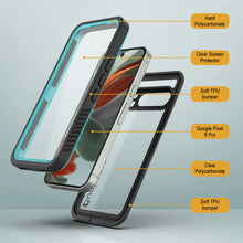Charger l&#39;image dans la galerie, Google Pixel 9 Pro étanche propice, punkcase [Series Extreme] Couverture d&#39;armure avec protecteur d&#39;écran intégré [Teal]
