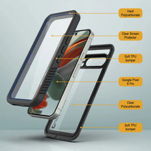 Charger l&#39;image dans la galerie, Google Pixel 9 Pro étanche propice, punkcase [série Extreme] Couverture d&#39;armure avec protecteur d&#39;écran intégré [Navy Blue]
