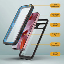Charger l&#39;image dans la galerie, Cadre d&#39;étanchéité Google Pixel 9, punkcase [Série Extreme] Couverture d&#39;armure avec protecteur d&#39;écran intégré [bleu clair]
