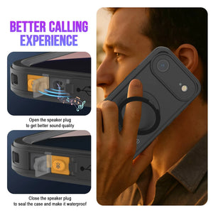 Coque étanche pour iPhone 17 Air [Série Kickstud 2.0] Housse de protection IP68 avec protecteur d'écran et béquille [Bleu]