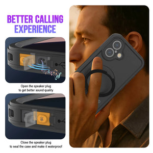 Coque étanche pour iPhone 17 [Série Kickstud 2.0] Housse de protection IP68 avec protecteur d'écran et béquille [Violet]