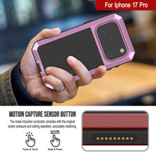 Charger l&#39;image dans la galerie, Étui iPhone 17 Pro Metal, couverture d&#39;armure de qualité militaire lourde [Proof] Full Body Hard [rose]
