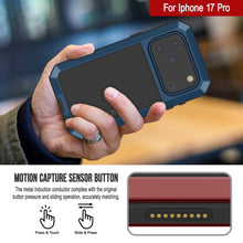Charger l&#39;image dans la galerie, Étui iPhone 17 Pro Metal, couverture d&#39;armure de qualité militaire lourde [Proof] Full Body Hard [bleu]
