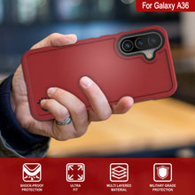 Load image into Gallery viewer, Punkcase Galaxy A36 Case, [Spartan 2.0 Series] Couverture lourde robuste claire [rouge]
