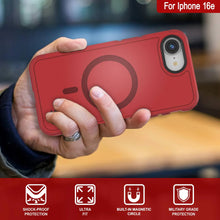 Load image into Gallery viewer, Punkcase iPhone 16e Case, [Spartan 2.0 Series] Couverture lourde robuste claire avec protecteur d&#39;écran intégré [rouge]
