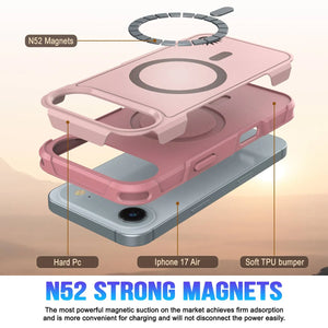 Punkcase iPhone 17 Air Case, [Spartan 2.0 Series] Couverture lourde robuste claire avec protecteur d'écran intégré [rose]