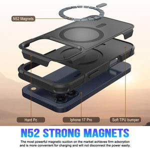 Punkcase iPhone 17 Pro Case, [Spartan 2.0 Series] Couverture lourde robuste claire avec protecteur d'écran intégré [noir]