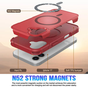 Punkcase iPhone 17 Case, [Spartan 2.0 Series] Couverture lourde robuste claire avec protecteur d'écran intégré [rouge]