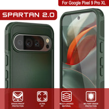 Charger l&#39;image dans la galerie, Punkcase Google Pixel 9 Pro XL Case, [Spartan 2.0 Series] Couverture lourde robuste claire avec protecteur d&#39;écran intégré [vert foncé]
